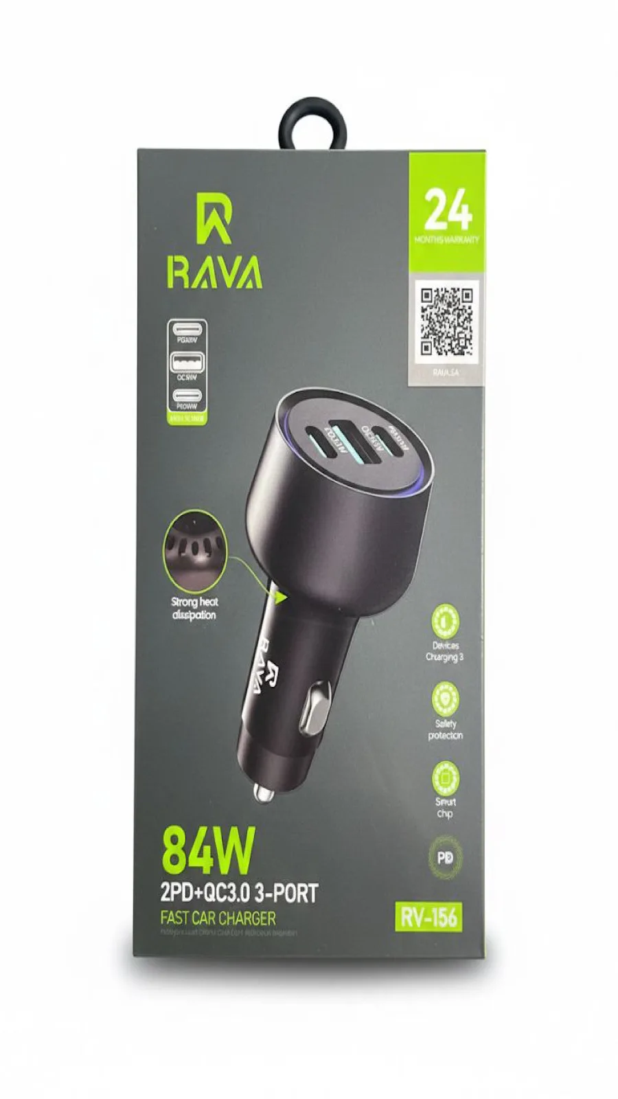 RAVA 84W 2PD+QC3.0 3-PORT